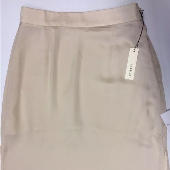 Capulet Cream Chiffon High Waist Slit Maxi Skirt - Picture 6 of 9